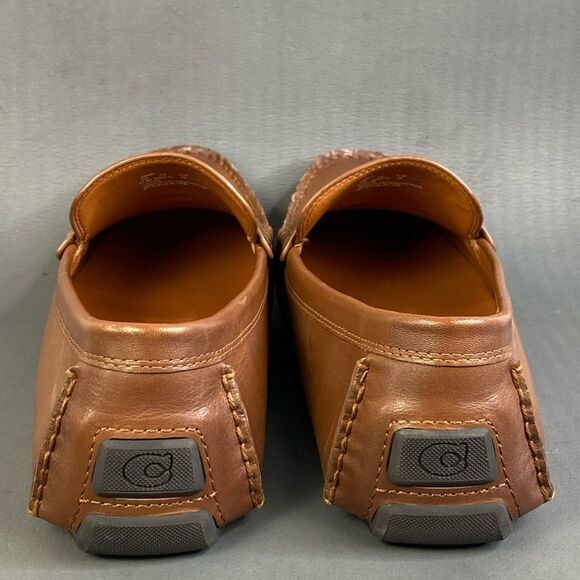 Coach C Coin Signature Drivers Saddle Brown Leather Loafers mens size 11.5 new - Picture 6 of 9